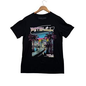 2022 Timeless Pitbull MR Worldwide Miami Tour Rare Cuban Music Concert T-Shirt M